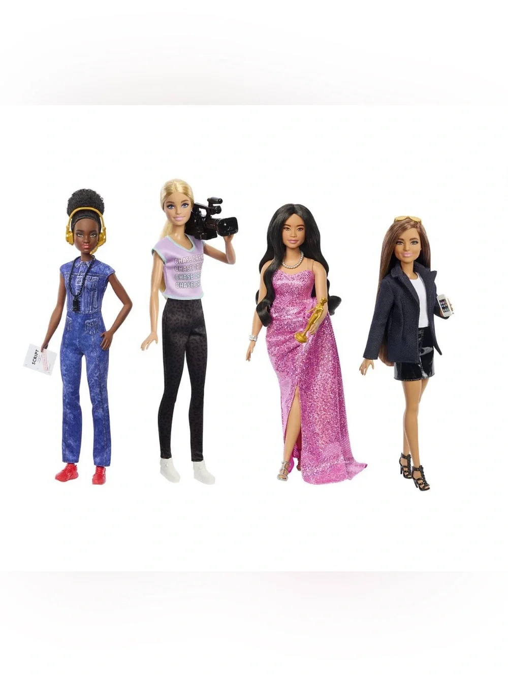 Barbie Careers Women in Film Set of 4 Dolls & Accessories + Rainbow High Doll